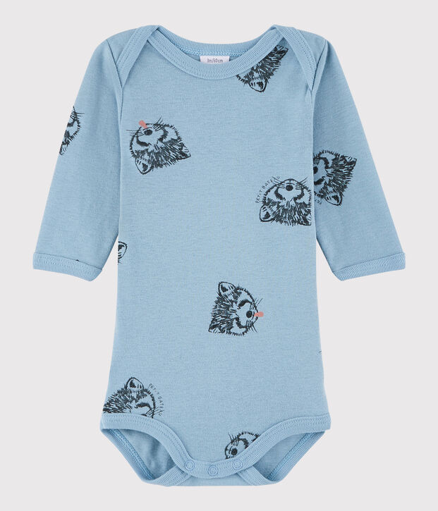Body manches longues b&eacute;b&eacute; fille-gar&ccedil;on bleu/multicouleur