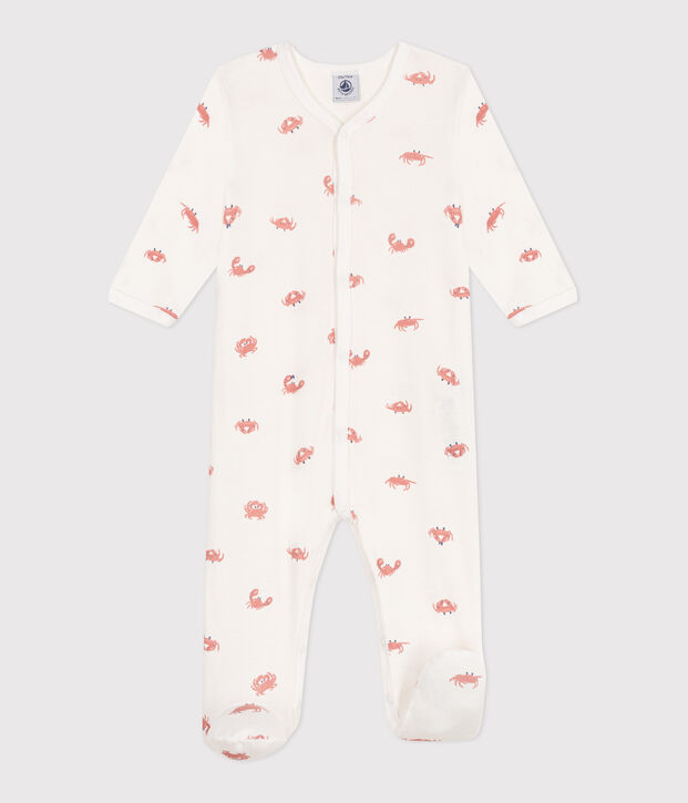 Pyjama b&eacute;b&eacute; en coton crabes blanc/multicouleur