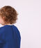 Tee-shirt b&eacute;b&eacute; en coton manches longues uni &agrave; motif bleu