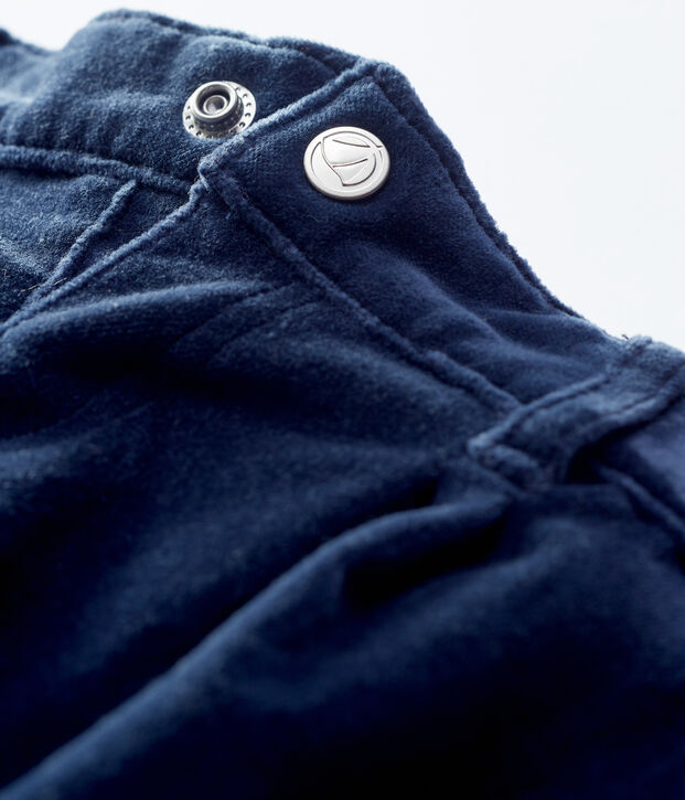 Pantalon en velours b&eacute;b&eacute; bleu marine