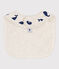 Bavoir unitaire baleines en coton beige MONTELIMAR/bleu MEDIEVAL
