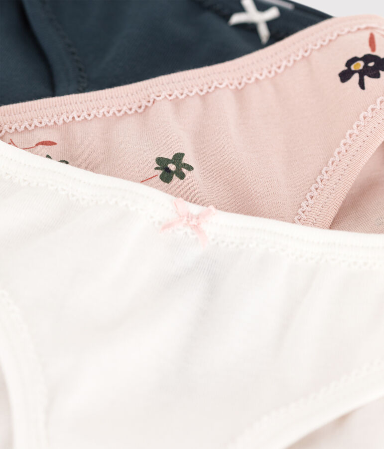 Lot de 3 culottes fleur petite fille en coton variante 1