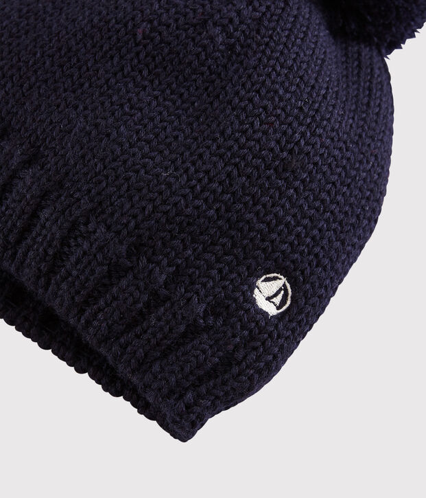 Bonnet enfant fille bleu marine