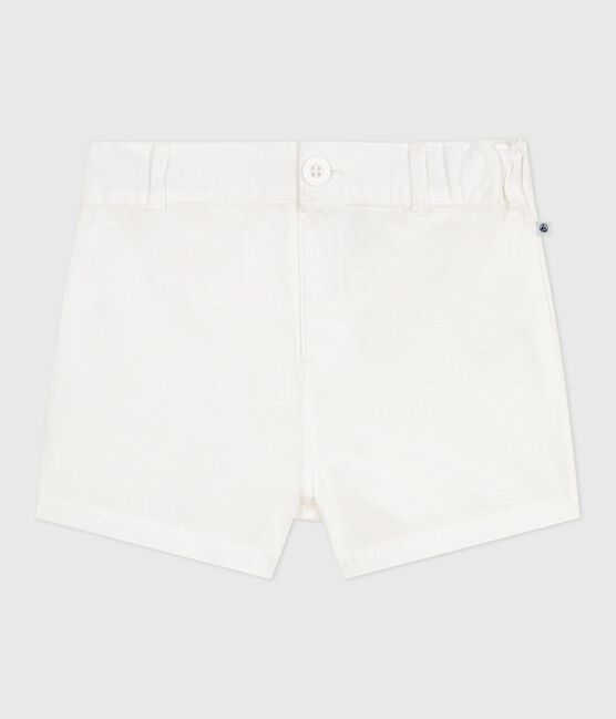 Short bébé en seersucker rayé blanc ECUME