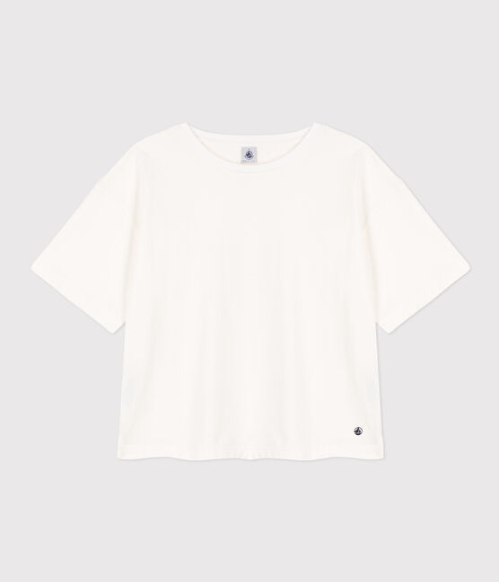 T-shirt LE BOXY en coton Femme blanc MARSHMALLOW
