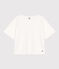 T-shirt LE BOXY en coton Femme blanc MARSHMALLOW