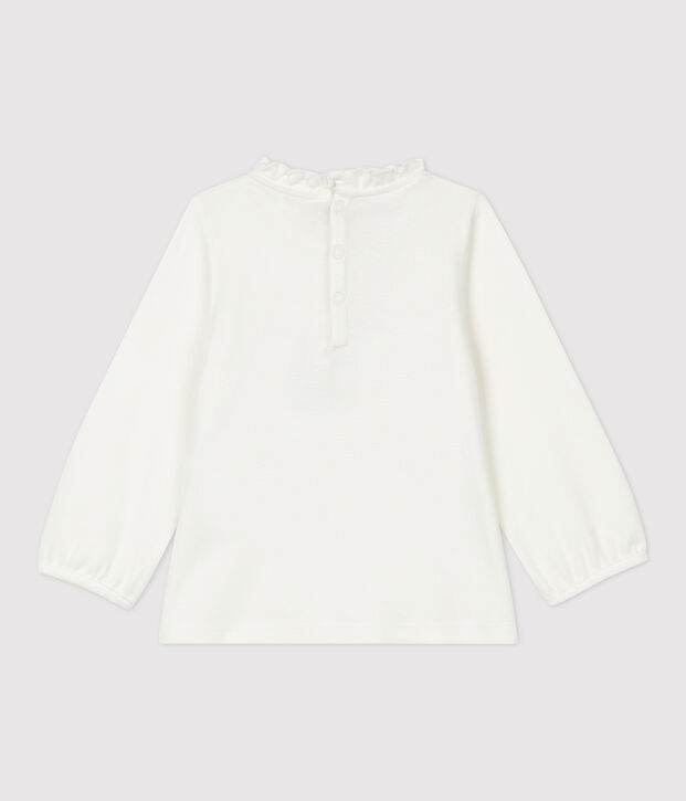 Blouse en coton b&eacute;b&eacute;. blanc