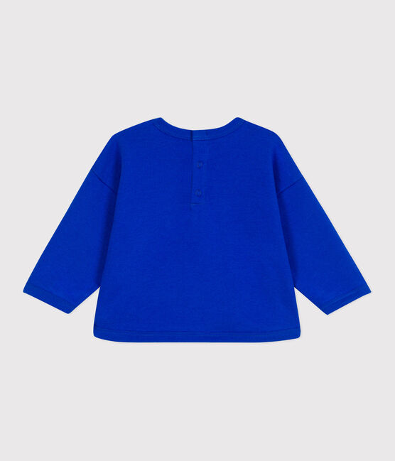 Sweat bébé en coton uni bleu PERSE