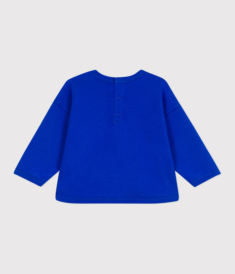 Sweat b&eacute;b&eacute; en coton uni bleu PERSE