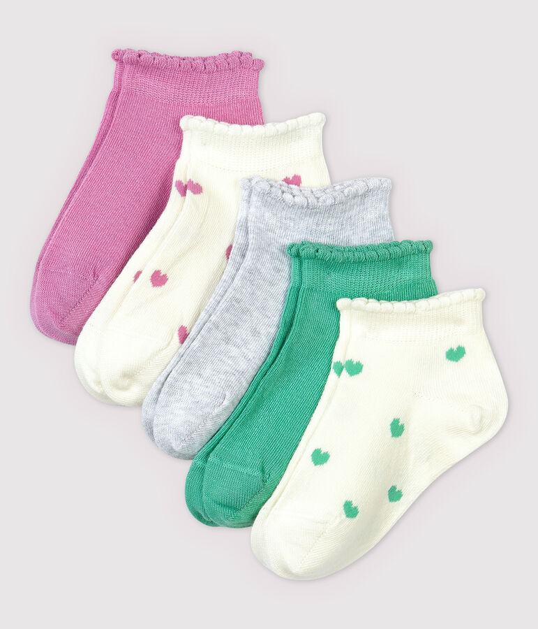 Lot de 5 paires de chaussettes basses enfant fille multicouleur