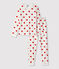 Pyjama enfant imprimé cœurs en côte blanc MARSHMALLOW/rouge TERKUIT