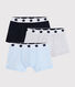 Lot de 3 boxers unis petit garçon en coton biologique