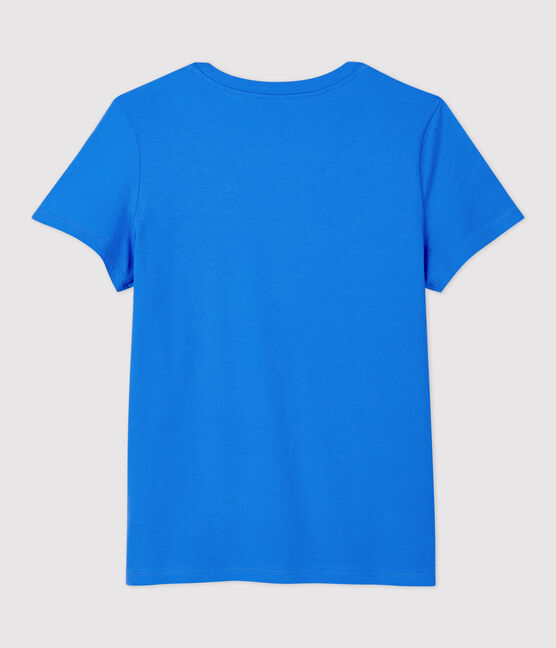 Tee-shirt LE DROIT col rond en coton bio Femme bleu BRASIER