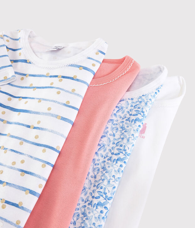Lot surprise de 4 Tee-shirts manches courtes fille multicouleur