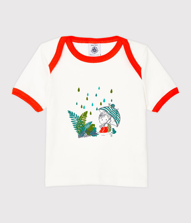 Tee-shirt manches courtes b&eacute;b&eacute; gar&ccedil;on blanc
