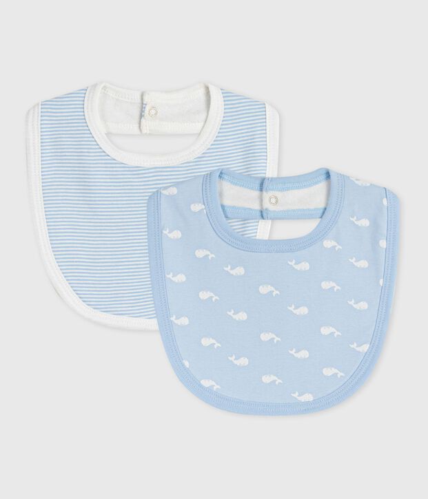 Lot de bavoirs b&eacute;b&eacute; en coton imprim&eacute; baleine multicouleur
