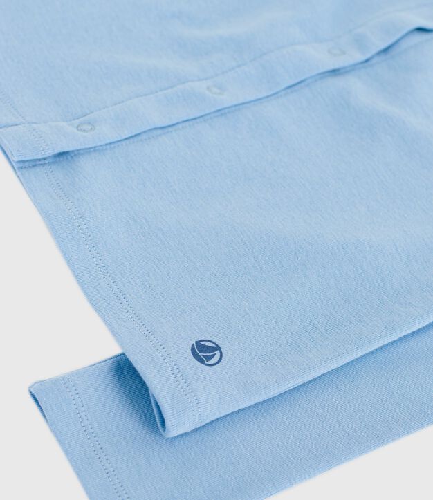 Cardigan enfant en coton uni bleu clair