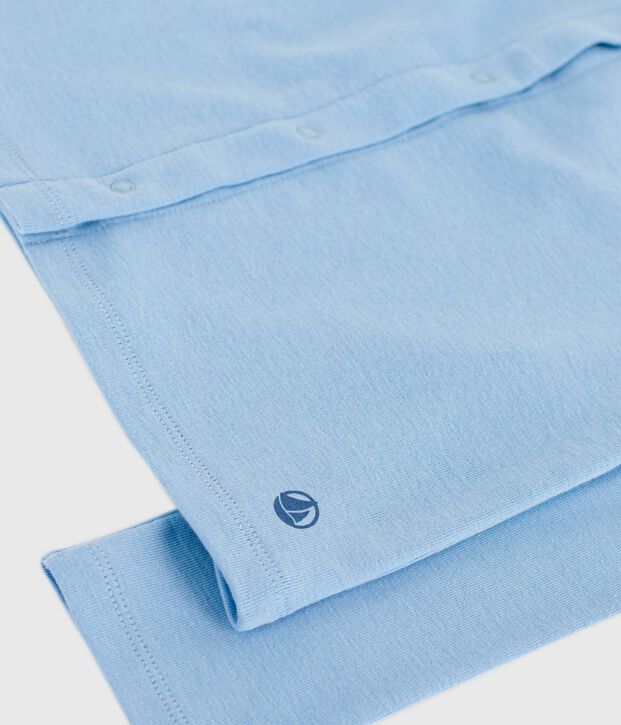 Cardigan enfant en coton uni bleu