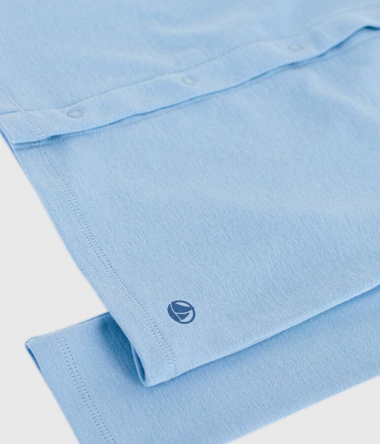 Cardigan enfant en coton uni bleu FLO