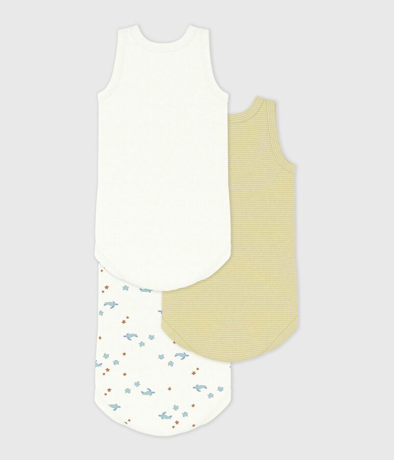 Lot de bodies sans manches en coton imprim&eacute; tortues b&eacute;b&eacute; variante 1