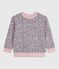 Sweatshirt enfant en coton imprimé rose JOLI/blanc MULTICO