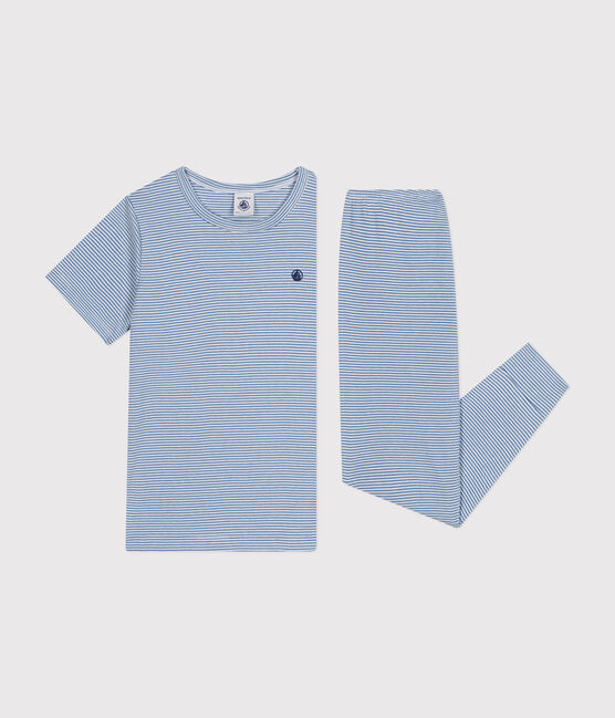 Pyjama en coton rayé enfant bleu BEACH/ MARSHMALLOW