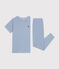 Pyjama en coton rayé enfant bleu BEACH/ MARSHMALLOW