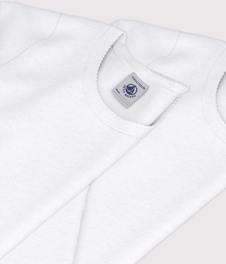 Lot de 2 tee-shirts blancs manches longues petite fille variante 1