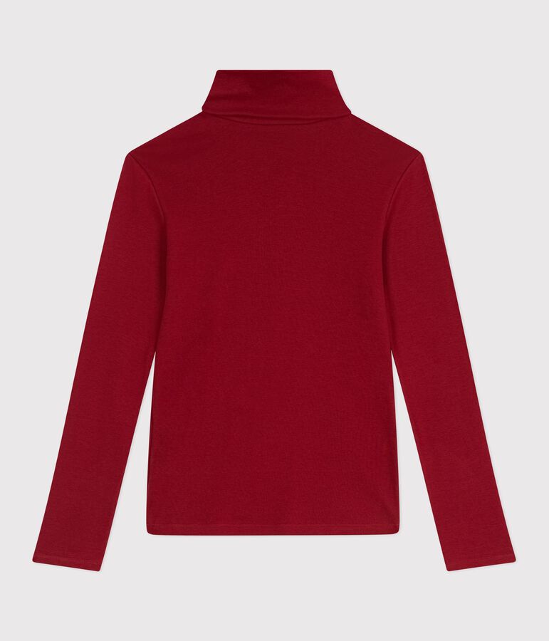 Sous-pull femme l'iconique en coton rouge AMARANTE