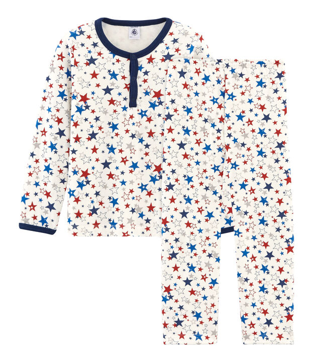 Pyjama petit gar&ccedil;on en tubique blanc/multicouleur