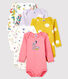 Lot de 5 bodies manches longues bébé fille
