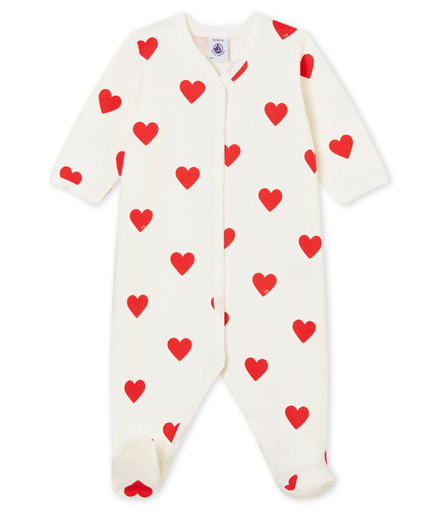Dors bien b&eacute;b&eacute; fille - gar&ccedil;on en c&ocirc;te blanc/rouge