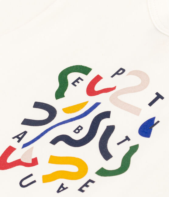 Tee-shirt manches courtes en jersey léger bébé blanc MARSHMALLOW