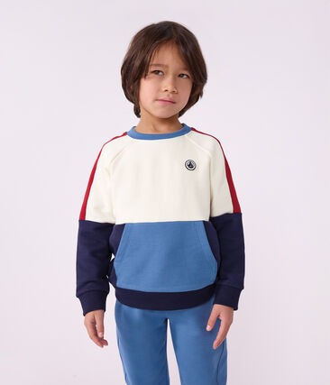 Sweatshirt enfant en coton uni colorblock