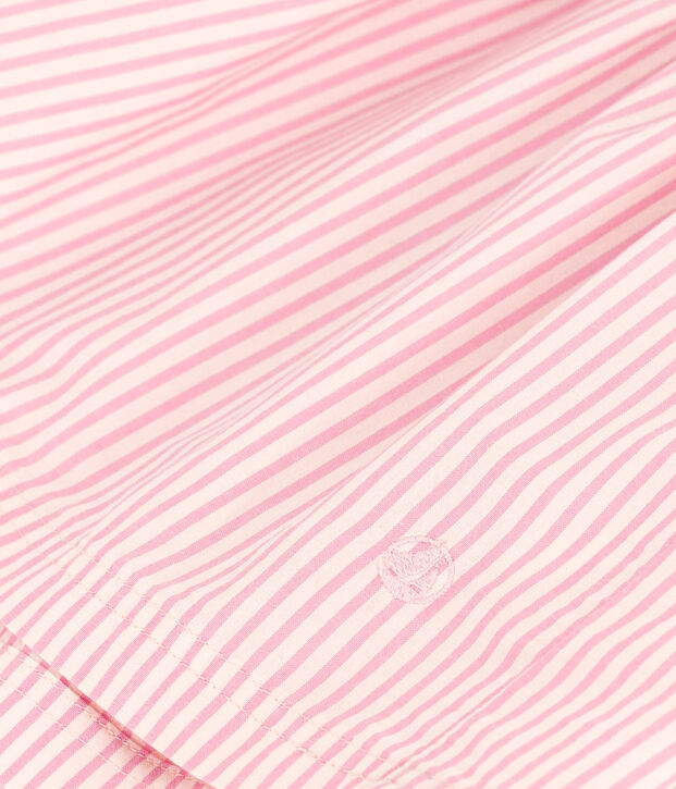 Robe manches courtes en coton enfant fille rose/rose