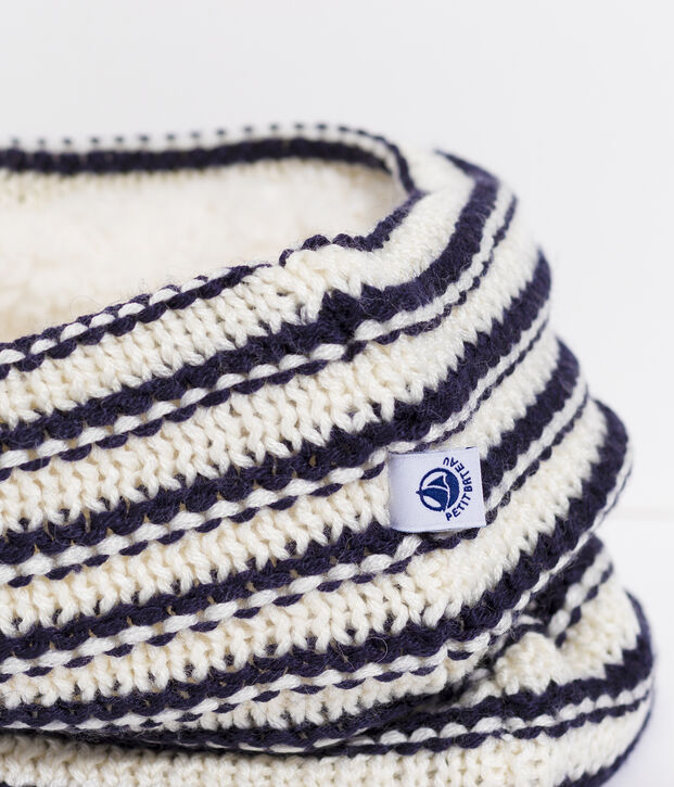Snood enfant gar&ccedil;on / fille blanc/bleu