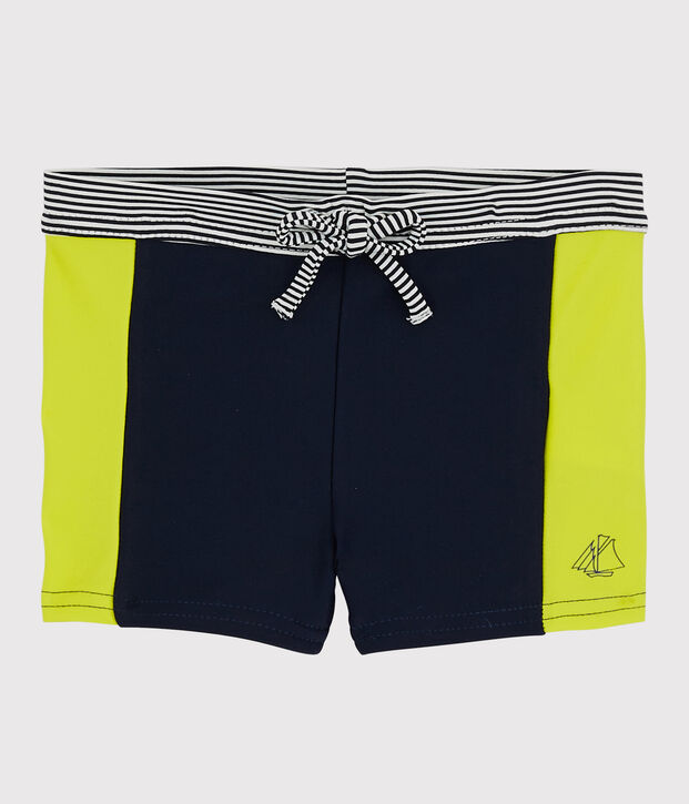 Short de bain &eacute;coresponsable b&eacute;b&eacute; gar&ccedil;on bleu/jaune