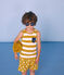 Short de plage enfant garçon jaune BAMBOO/blanc MARSHMALLOW