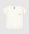 Tee-shirt manches courtes uni en jersey bébé blanc MARSHMALLOW