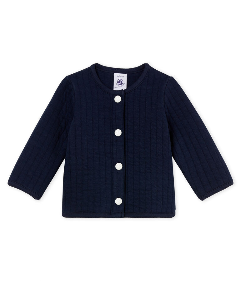 Cardigan en tubique matelass&eacute; b&eacute;b&eacute; fille bleu