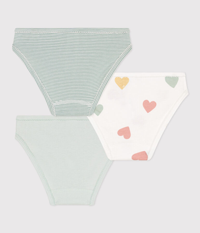 Lot de 3 culottes c&oelig;ur en coton petite fille multicouleur