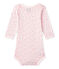 Body bébé fille manches longues imprimé rose VIENNE/blanc MULTICO