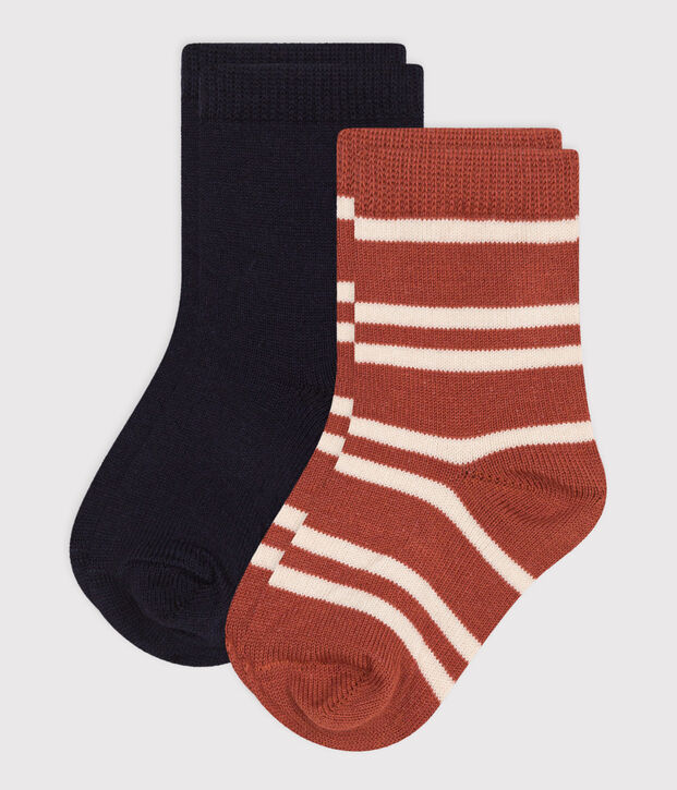 2 paires de chaussettes en coton rayures b&eacute;b&eacute; multicouleur