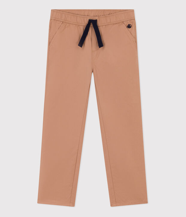 Pantalon regular en serge de coton enfant gar&ccedil;on beige