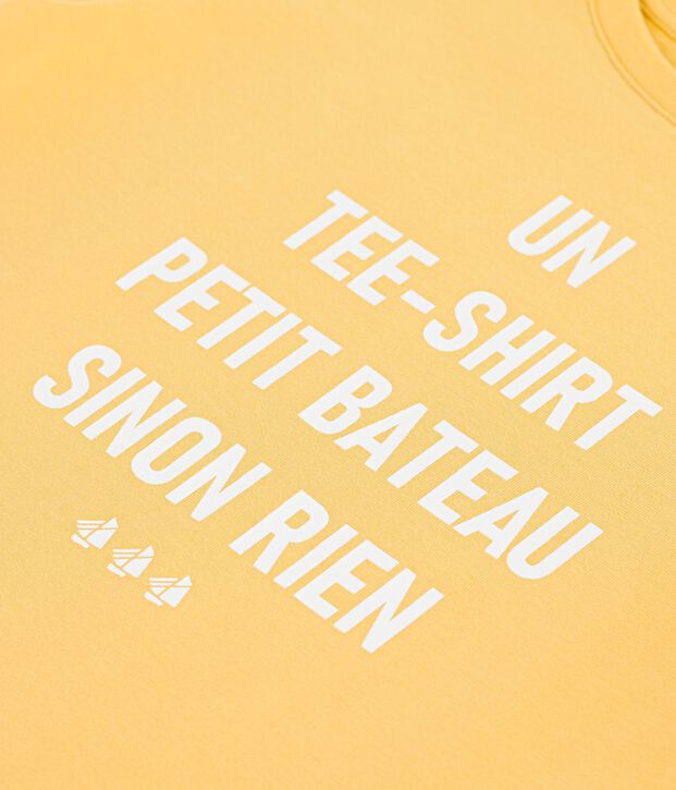 Tee-shirt enfant manches courtes imprim&eacute; jaune