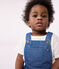 Salopette courte en denim léger bébé bleu DENIM CLAIR
