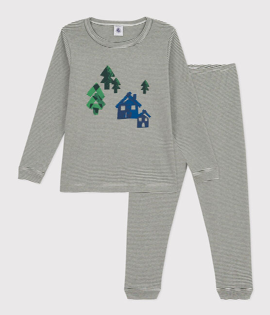 Pyjama rayé en coton enfant AVORIAZ/ MARSHMALLOW