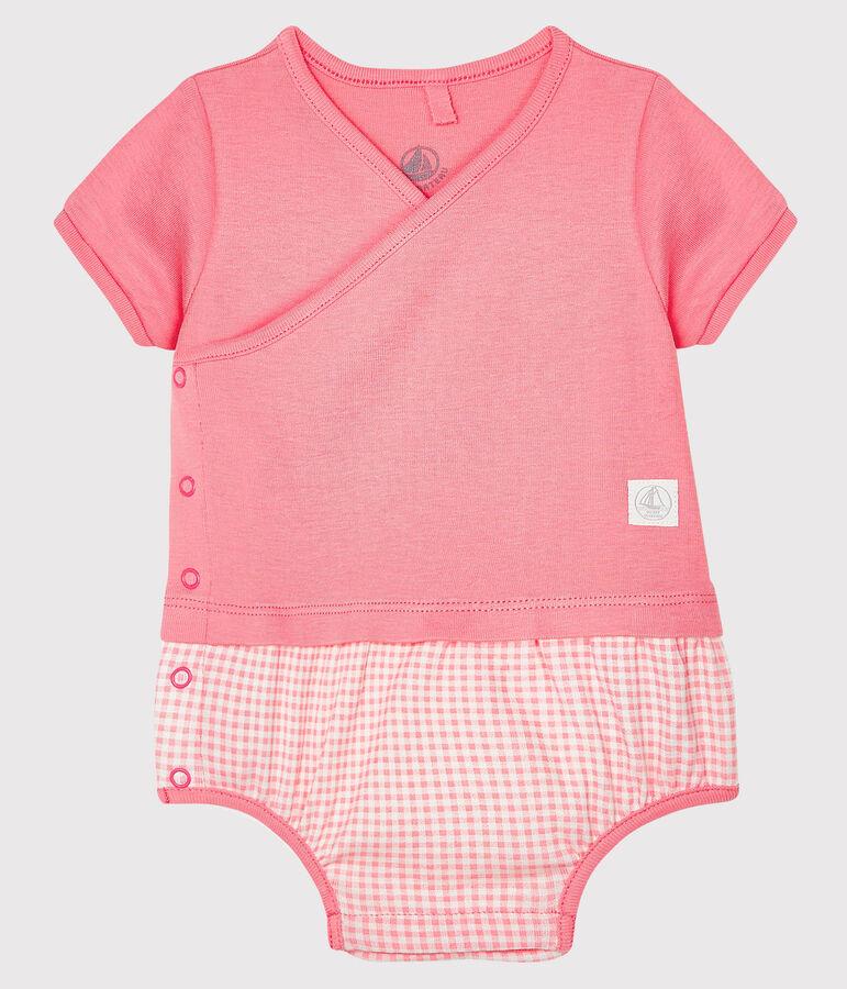 Combicourt faux deux-pi&egrave;ces b&eacute;b&eacute; blanc/rose