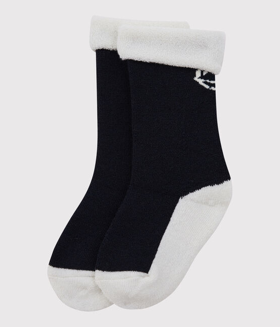 Chaussettes chaudes fille-garçon bleu SMOKING