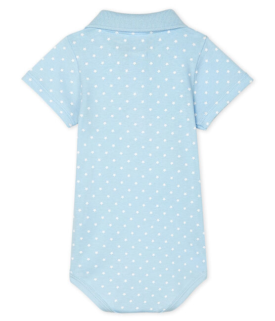 Body col polo imprimé bébé garçon bleu FRAICHEUR/blanc MARSHMALLOW